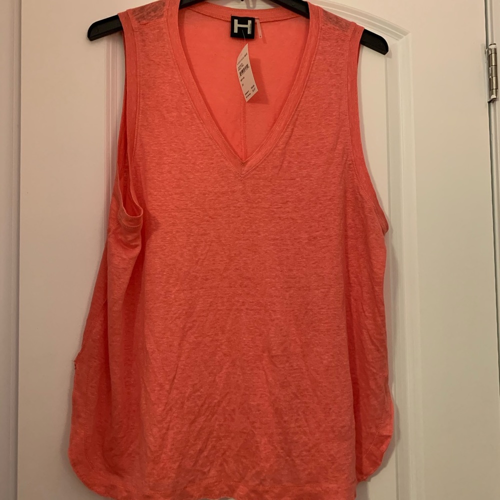 H by Bordeaux Linen V Neck Tank 3X NWT